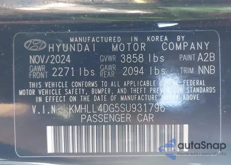 2025 Hyundai Elantra Se из США, поврежденный, VIN KMHLL4DG5SU931796